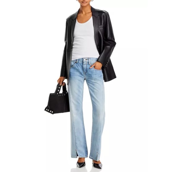 New RE/DONE High Rise Kick Flare Jeans in Marea Size 26 Light Medium Wash Boho - Picture 1 of 5